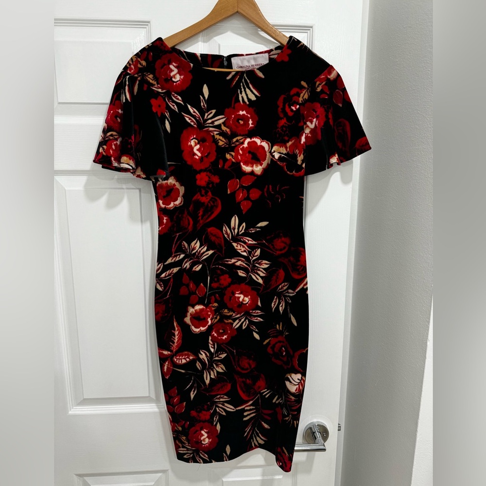 Carolina Herrera Velvet Cocktail Dress